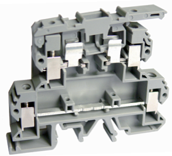 Этажная клемма UKJ-4/2-2RDEE - Этажная клемма, держатель предохранит. в верхнем ряду, серия EE, тип фиксации провода: винтовой, номинальное сечение: 4 мм кв., 6,3A, 500V, ширина: 6,2 мм, цвет: серый, стандарт GB/T14048.1, тип монтажа: DIN 35