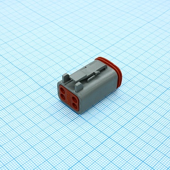 DT06-4S - DT Series Contact Size 16 4 Way Gray Plug
