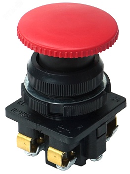 Выключатель кнопочный КЕ-021 У3 исп.2 1з+1р гриб без фиксации IP40 10А 660В красн. ET511659
