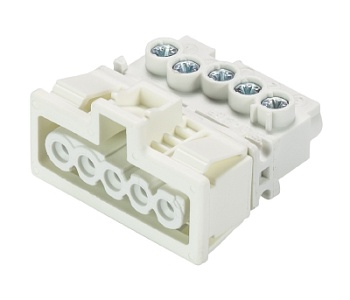 Разъем GST15i5SB1R WS - Розеточный разъем в панель, 5 полюсов, углубленный монтаж, винтовая фиксация, номинальное напряжение: 250/400V, номинальный ток: 16A, цвет: белый, серия gesis GST15i5