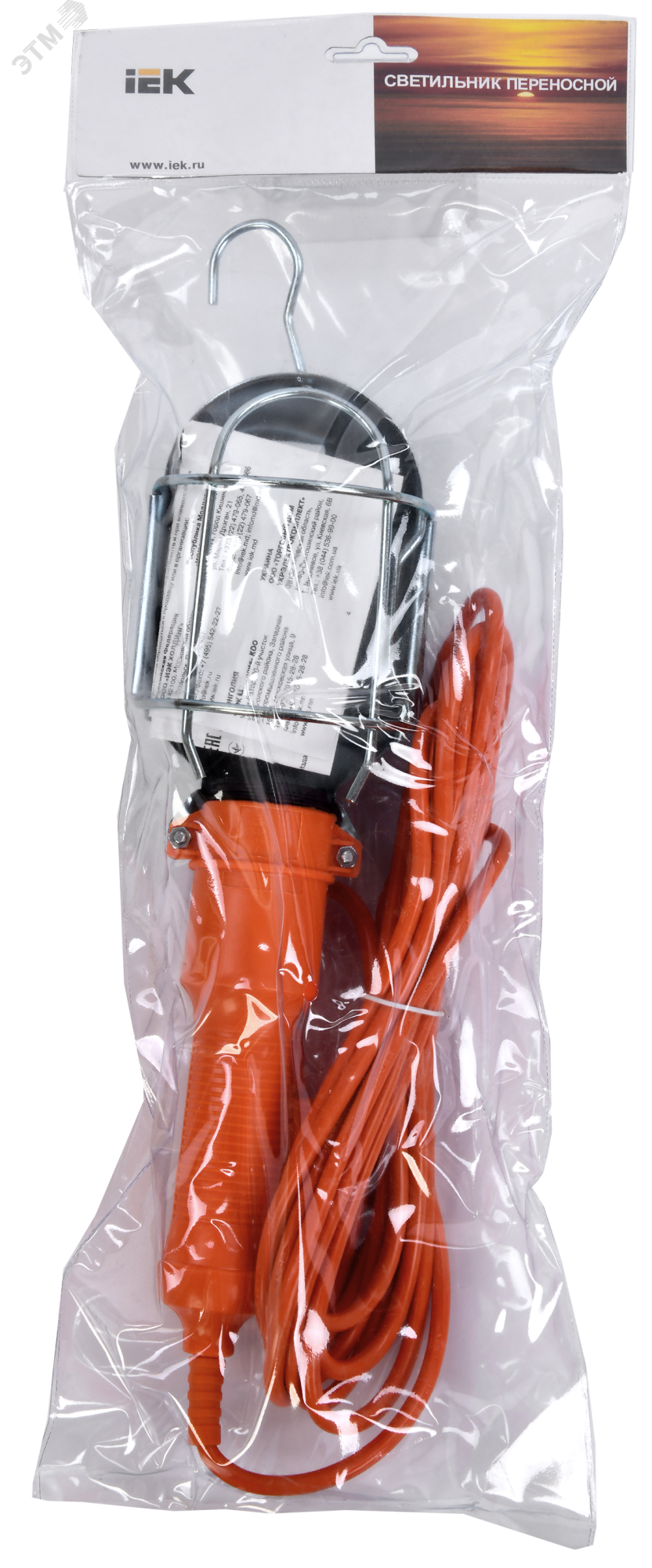 Светильник переносной УП-1P пл. вил. с выкл. 2Р 5м WSP20-05-K09