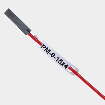 Маркер продеваемый PM-0-15x4 W - Продеваемый маркер, для провода сечением до 1 мм кв., диаметром до 2,6 мм, размер 15х4 мм, цвет белый, в упаковке 3000 маркеров
