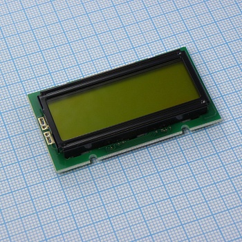 WH1202A-YGH-CT# - ЖКИ знакосинтезирующий 12 x 2, STN Серый Позитивный/прозрачно-отражающий светодиодная подсветка желто-зеленая размер 58x32 мм, видимая область 46х14.5 мм, питание 5В, -20...70°C, контактные площадки снизу 15 выводов