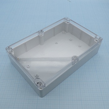 G218C - Герметичный корпус из поликарбоната с прозрачной крышкой, IP65, светло-серый