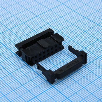 L-KLS1-204-14-B - Розетка на плату 2х7 контактов шаг 2.54мм защелка на шлейф