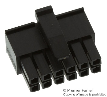 1-794617-2 - Корпус разъема розетка 12 контакт(-ов) 3мм прямой монтаж на кабель черный