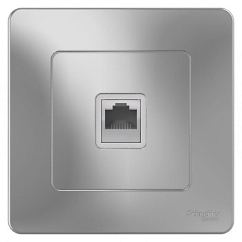 Розетка компьютерная 1-м СП Blanca RJ45 кат.5E алюм. SE BLNIS045003