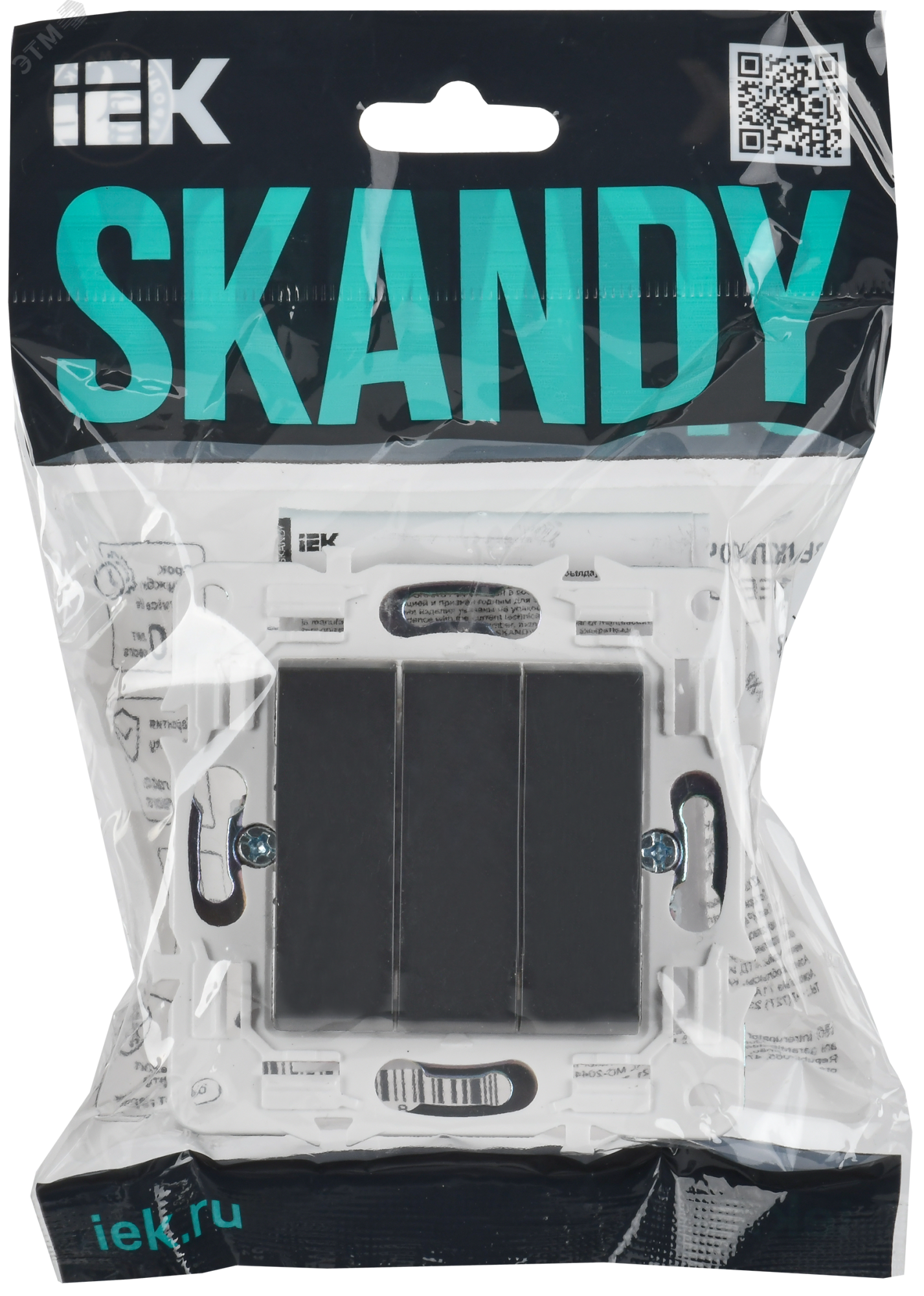 SKANDY Выключатель 3-клавишный 10А SK-V11T титан IEK SK-V30-0-10-K48