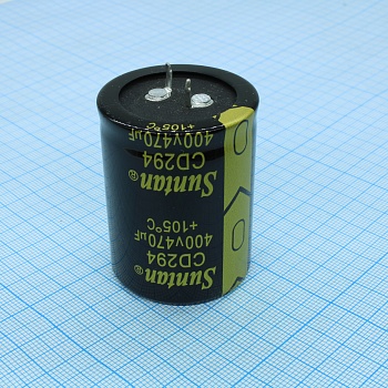 TS13DR2G471MSB0D0R - Конденсатор алюминиевый электролитический с защёлкиваемыми выводами 470мкФ 400В ±20% (35 X 45мм) шаг 10мм 2000час 105°С