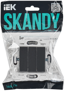 SKANDY Выключатель 3-клавишный 10А SK-V11T титан IEK SK-V30-0-10-K48