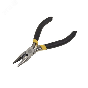 Тонкогубцы мини 120мм никелированные, авторазжим, обливные рукоятки 12-4604