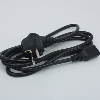 EU1-MC13 - Кабель питания Schuko (CEE 7/7) - IEC C13, H05VV-3, 300/500V, 0,75мм2/3С, 10А, 1.8 м, прямой, черный