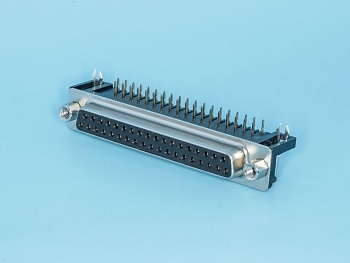 DRB-37FA - Разъем 37 контактов, гнездо на плату, прямой угол  7.2мм