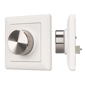 INTELLIGENT ARLIGHT Роторная панель DALI-233-1G-MIX-IN (BUS, DT8, Backlight) 023791 - Встраиваемая роторная белая стеклянная панель для работы по протоколу DALI. Диммирование и управления цветом свечения (MIX, CCT, HCL) 1 группы или широковещательная (bro