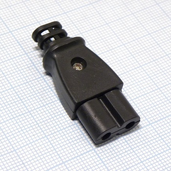 штекер питания "8" гн. на каб. - разъем питания 250 В, IEC-320-C7