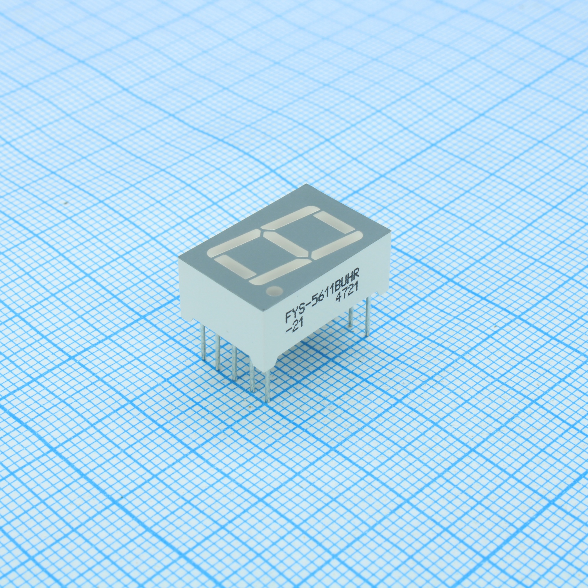FYS-5611BUHR-21 - 1-разрядный индикатор 14.2мм/красный сверхяркий/640нм/30-60мКд ОА