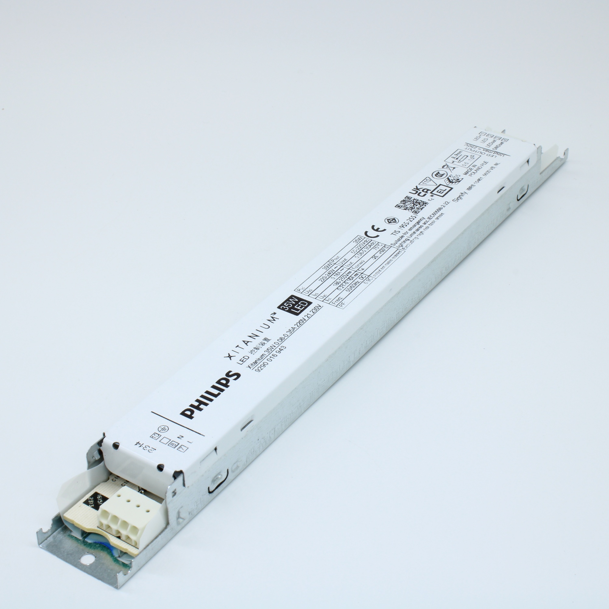 XITANIUM 35W 0.08-0.35A 220V 21 230V - AC-DC, 35Вт, ККМ, стабилизация тока, вход 198…264В AC/ 168…275В DC, 45…66Гц, выход 0.08…0.35А / 50...250В DC, в корпусе 280x30x21мм, -25…+60°C, LEDset