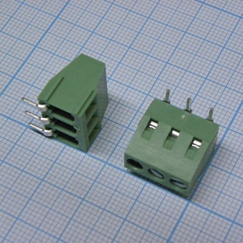 DG128R-5.0-03P-14-00A(H) - Винтовой клеммный блок c рельефной обоймой, 3 контакта. Серия DG128R-5.0