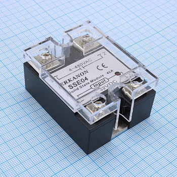 Твердотельное реле, без колодки SSE04 - Твердотельное реле, однофазное, максимальный ток нагрузки: 40A, коммутируемое напряжение: 4 - 480VAC, управляющее напряжение: 3 - 32VDC