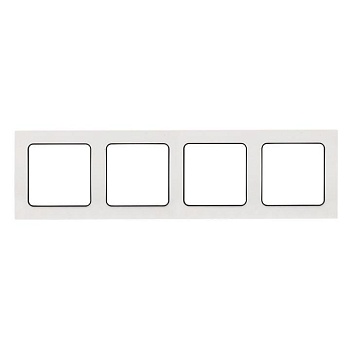 Стокгольм Рамка 4-местная белая с линией цвета черный PROxima EZM-G-305-20