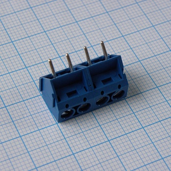 DG301S-5.0-04P-12-00A(H) - Винтовой клеммный блок с защитой провода, 4 контакта. Серия DG301S-5.0