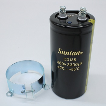 TS13DZ2W332MSB000R - Алюминиевый электролитический конденсатор 450В 3300мкФ 64*130 85°С М6. В комплект поставки конденсаторов, произведённых после 01.12.2018, гайки/шайбы не входят