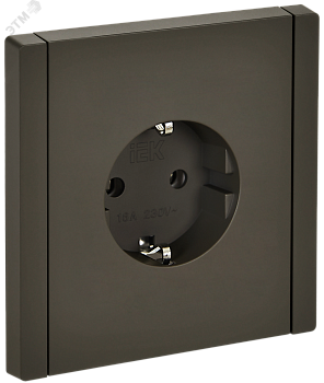 Розетка СП FORTE&PIANO FP314 16А с заземл. без защ. шторок безвинт. крепл. сер. IEK FP-R11-16-1-K03