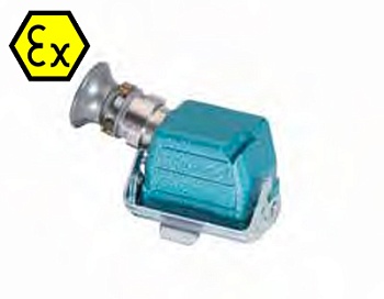 Крышка разъема Ex 99.731.3329.7 - Крышка разъема на кабель, типоразмер 6B, взрывозащищита, с уплотнителем, 1 кабельный ввод M20x1,5, с разгрузкой на изгиб, IP54, с боковым расположением, с одной защелкой, материал корпуса: цинковый сплав