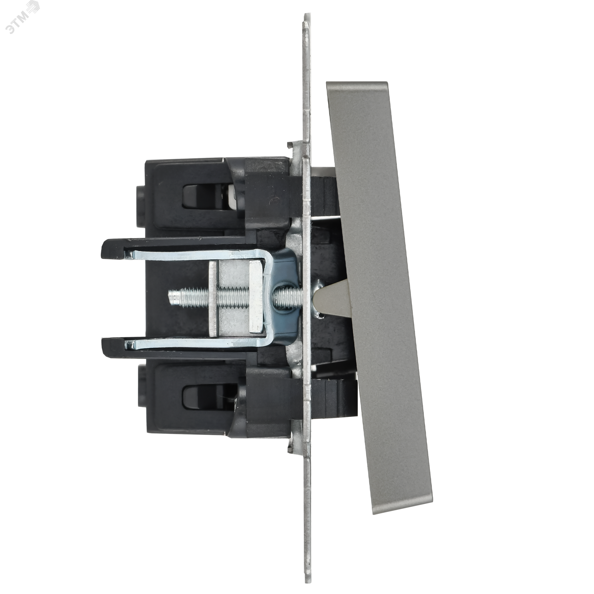 Выключатель 1-кл. СП BRITE ВС10-1-1-БрС 10А с инд. сталь BR-V10-1-10-K46