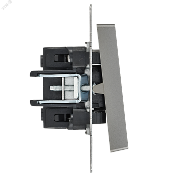 Выключатель 1-кл. СП BRITE ВС10-1-1-БрС 10А с инд. сталь BR-V10-1-10-K46