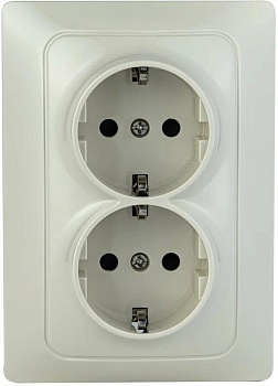 Розетка 2-м СП Bravo 16А 250В с заземл. защ. шторки механизм беж. С10Р6-003