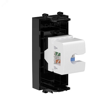 Розетка компьютерная 1мод. Avanti "Черный квадрат" RJ45 кат.5E без шторок модульная механизм 4402661
