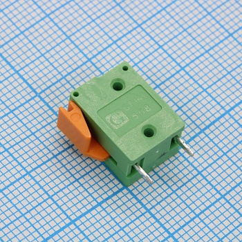 GT142V-5.08-01P-14-00 - Нажимной безвинтовой клеммный блок 1 контакт. Зажим типа торцевой контакт. Серия GT142V-5.08