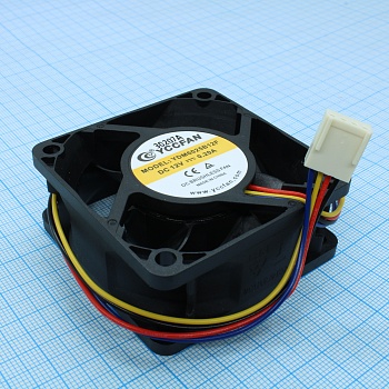 YDM6025B12F1 - Вентилятор 12В 60х60x25 B, 2.04W, 5000 об/мин, 43.3м3/час, 37.7дБ, подшипник качения, FG, PWM, тип вывода - провод, разъем 4 конт