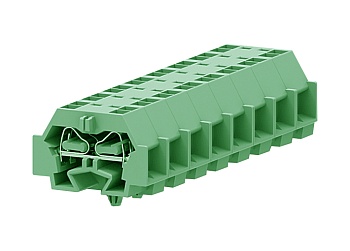 Клемма мини 242346 - Мини клемма, боковой подвод кабеля, 4 точки подключения в клемме, тип фиксации провода: пружинный, номинальное сечение: 4 мм кв., 24A, 630V, цвет: зеленый, тип монтажа: защелки в панель