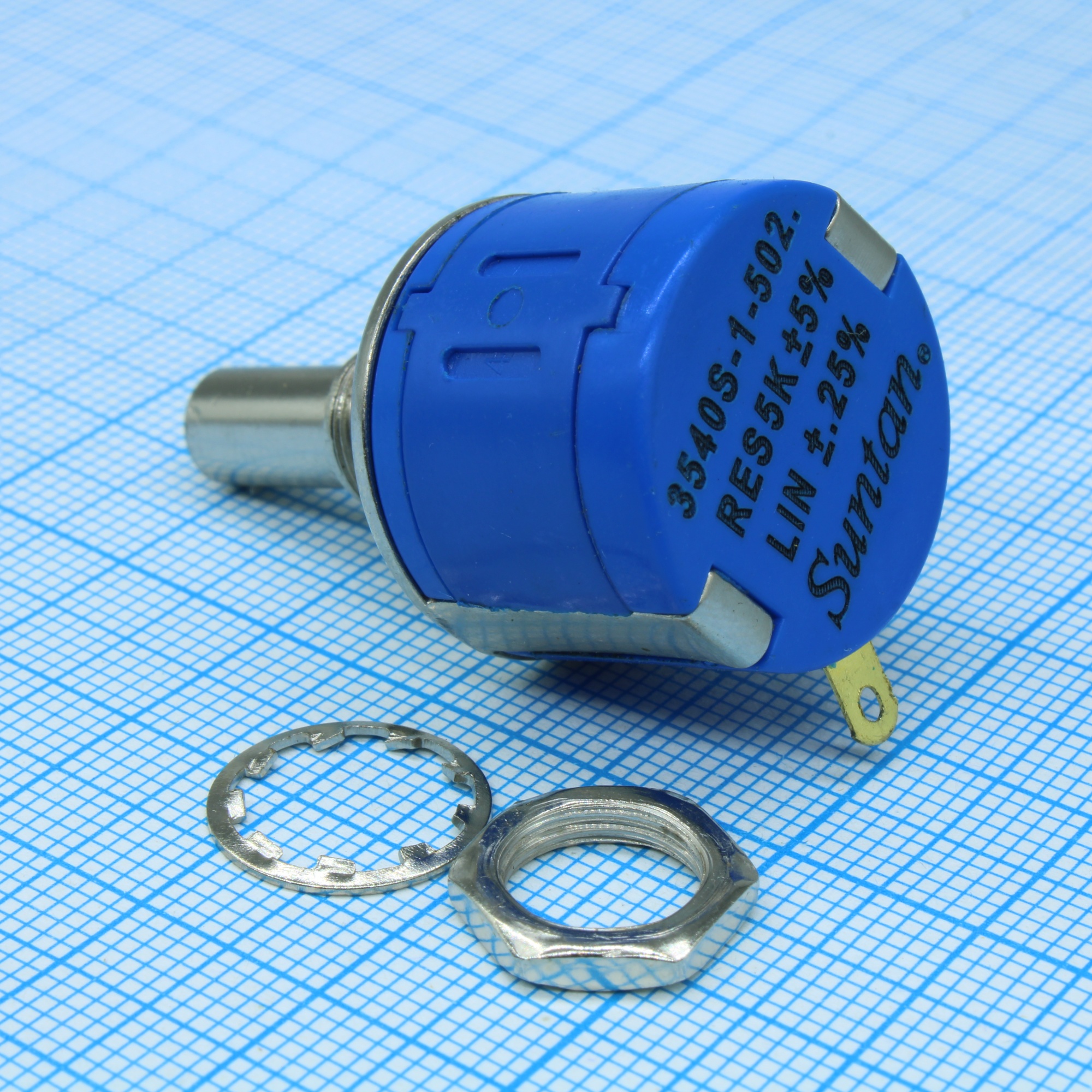 TSR-3540-S-1-202R - Потенциометр 2кОм 2Вт линейный, вал 6.34мм