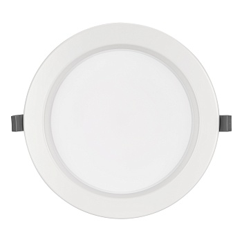 Светильник IM-CYCLONE-R230-30W Day4000 (WH, 90 deg) 023217(2) - Встраиваемый светильник "Даунлайт" 30Вт. Цвет свечения ДНЕВНОЙ БЕЛЫЙ 4000К. Световой поток 2820лм, угол 90°, CRI>80. Белый корпус. Питание AC220-240V. Габариты: O230х75мм, врезное отверстие O