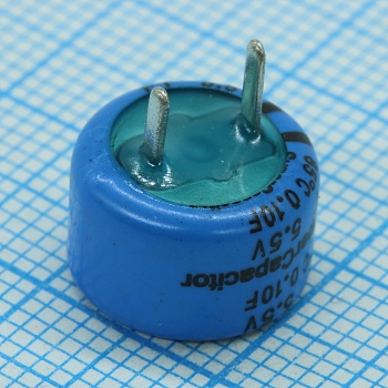 FTW0H104ZF - Ионистор 0.1Ф 5.5В -20....+80% (11.5х8.5мм ) радиальный алюминиевый цилиндрический корпус шаг 5.08мм 16Ом 85°C россыпь