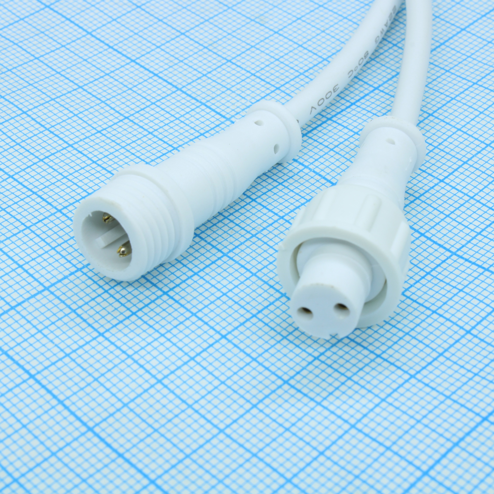 2PIN WP L=40 D=13MM 2*0.3MM2 - Разъём герметичный 2 контакта L=40мм D=13 мм, комплект пара, гнездо+штекер
