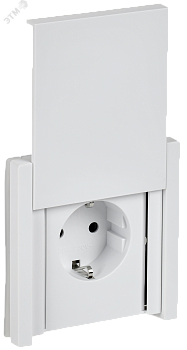 FORTE&PIANO Розетка 1-местная с заземлением с защитными шторками и крышкой винтовое крепление 16А IP44 FP221 белый IEK FP-R16-16-44-K01