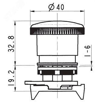 Кнопка аварийная грибовидная поворотная д.40 ABHT1C4N