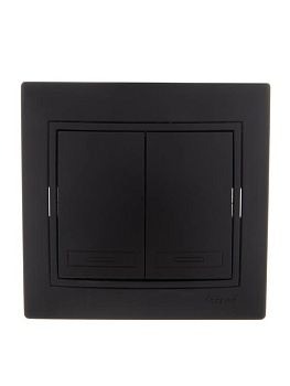 Выключатель 2-кл. 1п СП Mira 10А IP20 со вставкой черн. бархат 701-4242-101