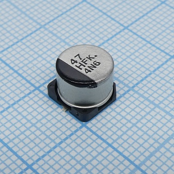 EEEFK1H470P - конденсатор электролитический низкоимпедансный 50В 47мкФ ±20%, 195мА, 2000 часов, 8*6.2мм