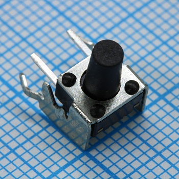 L-KLS7-TS6606-9.5-180 - Кнопка тактильная 6х6мм угловая h=6.2мм усилие нажатия 180гр 0.05A 12В монтаж в отверстие
