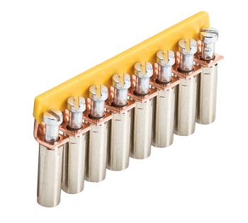 Соед.мостик IVB WK  4/D..- 8 - Соединительная перемычка, винтовая, неизолированная, 8 полюсов, для клемм: WK 4/D1/2U; WK 4/D2/2U, цвет: желтый