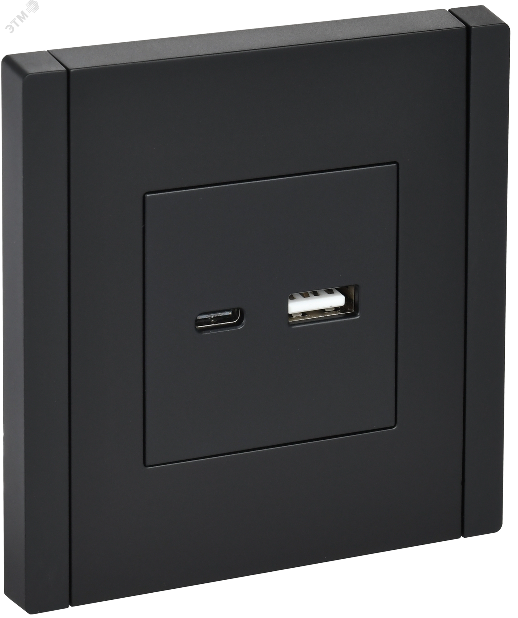 FORTE&PIANO Розетка USB A+C 3,1А FP150 черный IEK FP-U22-D31-K02