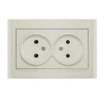Розетка 2-м СП Бриллиант 16А IP20 без заземл. сл. кость 7948738