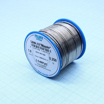 Припой Sn60Pb40  1.0мм 250гр без флюса - проволочный припой ПОС61, в катушке