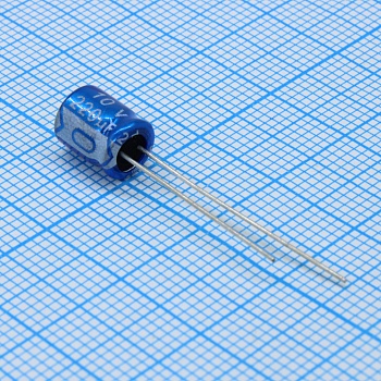 JRK1A221M02500630070000B - Конденсатор алюминиевый электролитический 220мкФ 10В ±20% (6.3 X 7мм) радиальный 2.5мм 170мА 2000час 105°С россыпь