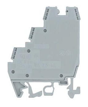 Клемма сенсорн. WK 2.5-4 KI/U-NGN - Проходная клемма, NGN, тип фиксации провода: винтовой, номинальное сечение: 2,5 мм кв., 24A, 250V, ширина: 6 мм, цвет: серый, тип монтажа: DIN 35